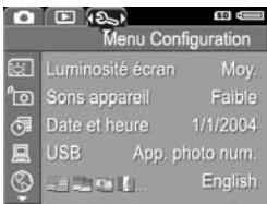 COMPAQ PHOTOSMART E217 - Utilisation du menu configuration - 1