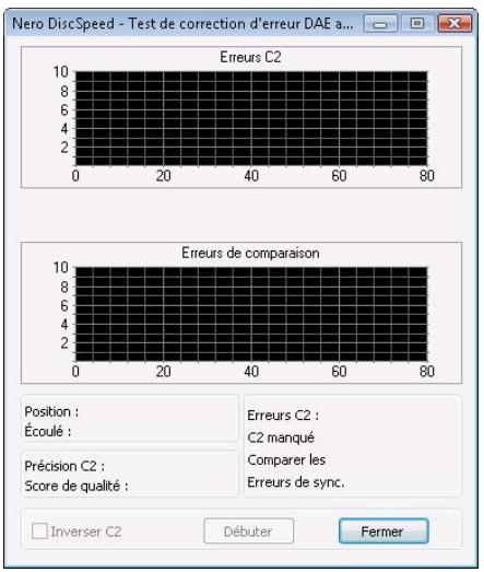 NERO DISCSPEED 9 - Fenêtre Test de correction d'erreur DAE avancé - 1
