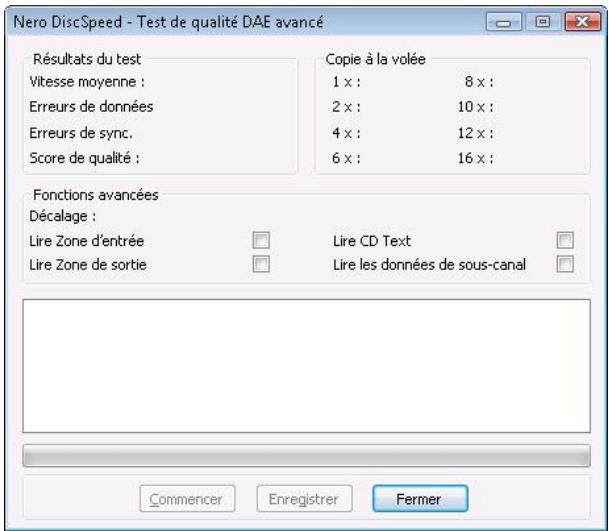 NERO DISCSPEED 9 - Fenêtre Nero DiscSpeed - Test de qualité DAE avancé - 1