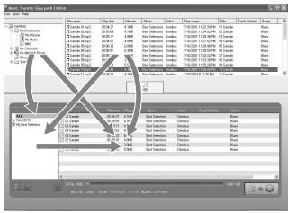 AIWA MUSIC TRANSFER - Sélectionnez le fichier MP3 que vous souhaitez dans la fenêtre explorer. - 2
