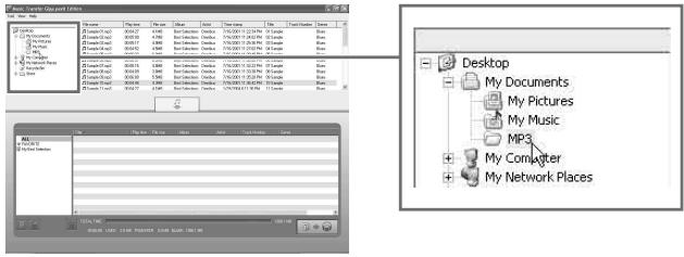 AIWA MUSIC TRANSFER - Select the folder where MP3 files are stored. - 1