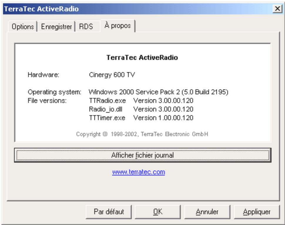 TERRATEC ACTIVERADIO SOFTWARE MANUAL - Enregistrer les fichiers journaux dans - 1