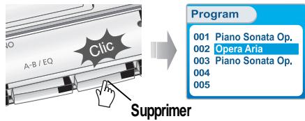 IRIVER IFP-900 - Pour retirer des fichiers de la liste du programme. - 1