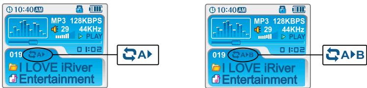 IRIVER IFP-900 - Répartition d'un segment spécifique (A-B repeat) - 2
