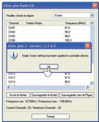 IRIVER PLUS 2 - Réglage des canaux radiophoniques exclusif aux appareils dotés de la fonction radio FM. - 2