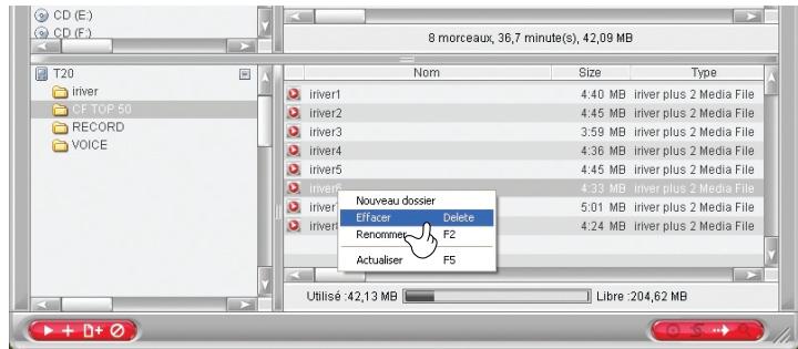 IRIVER PLUS 2 - Supprimer des fichiers sur l'appareil - 2