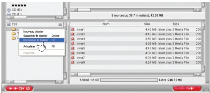 IRIVER PLUS 2 - Renommer un dossier sur l'appareil - 2
