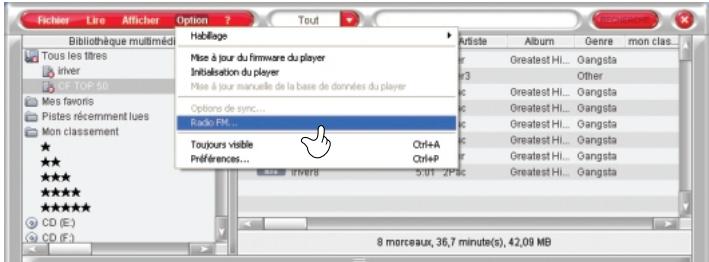 IRIVER PLUS 2 - Réglage des canaux radiophoniques avec le symphoniseur radio iriver plus 2 - 1
