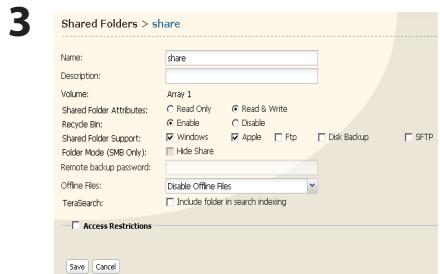 BUFFALO TS-RX : TERASTATION III RACKMOUNT - Configurer des restrictions d'accès pour des utilisateurs/groups - 2