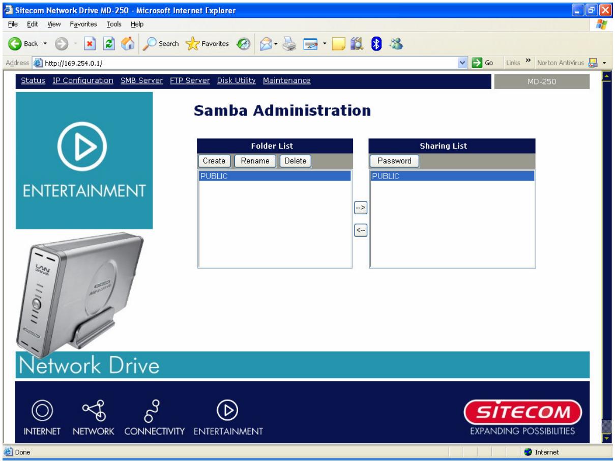 SITECOM MD-250 - Samba Administration - 1