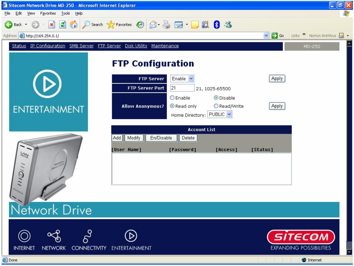 SITECOM MD-250 - FTP Configuration - 1
