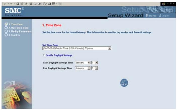SMC 7404BRA - Time zone (fuseau horaire) - 1