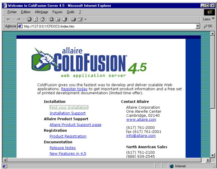 MACROMEDIA DREAMWEAVER MX-ULTRADEV 4 - Installation et configuration de coldfusion server - 1