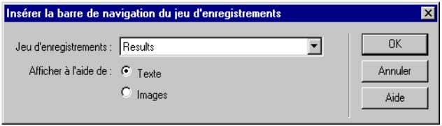 MACROMEDIA DREAMWEAVER MX-ULTRADEV 4 - Création en une seule opération de la barre de navigation de jeu d'enregistrements - 3