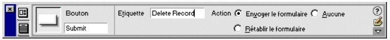 MACROMEDIA DREAMWEAVER MX-ULTRADEV 4 - Pour insérer un bouton envoyer dans une page de suppression : - 1