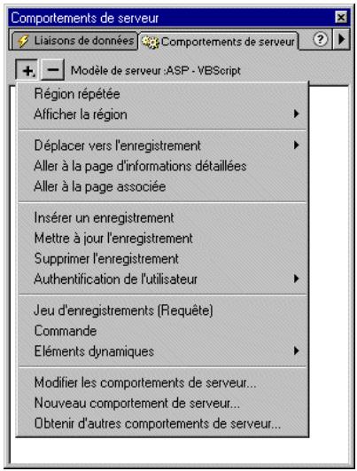 MACROMEDIA DREAMWEAVER MX-ULTRADEV 4 - Ajout de comportements de serveur - 1