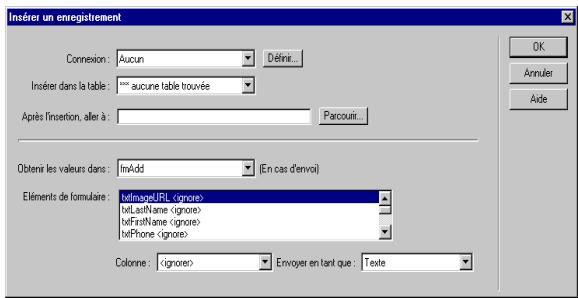 MACROMEDIA DREAMWEAVER MX-ULTRADEV 4 - Pour insérer un formulaire HTML dans une page d'insertion : - 2