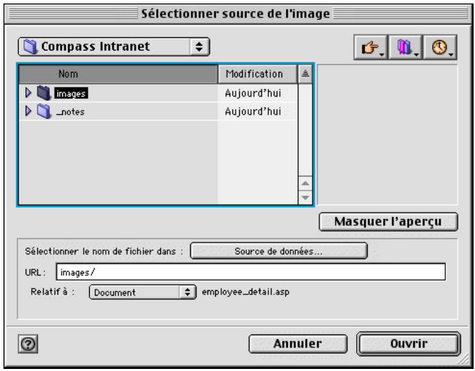 MACROMEDIA DREAMWEAVER MX-ULTRADEV 4 - Pour ajouter une image dynamique : - 2