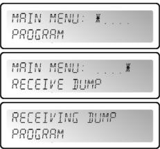 JBSYSTEMS LIGHT DLP6 - MAIN MENU - RECEIVE DUMP: - 1