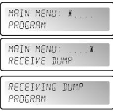 JBSYSTEMS LIGHT DLP6 - MAIN MENU - RECEIVE DUMP (Dump erhalten): - 1