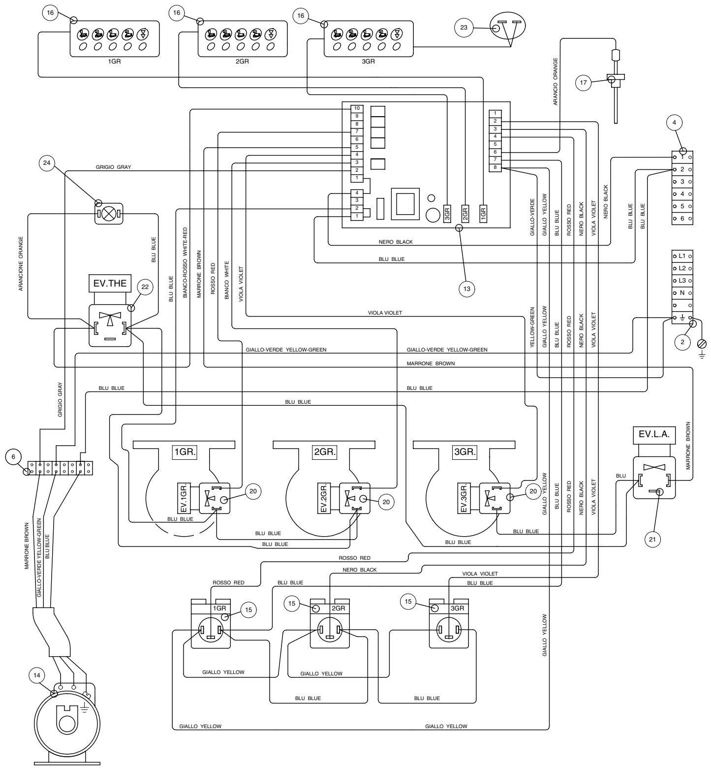 GAGGIA D90 - CONTROL SECTION OF THE ELECTRICAL CIRCUIT - 1