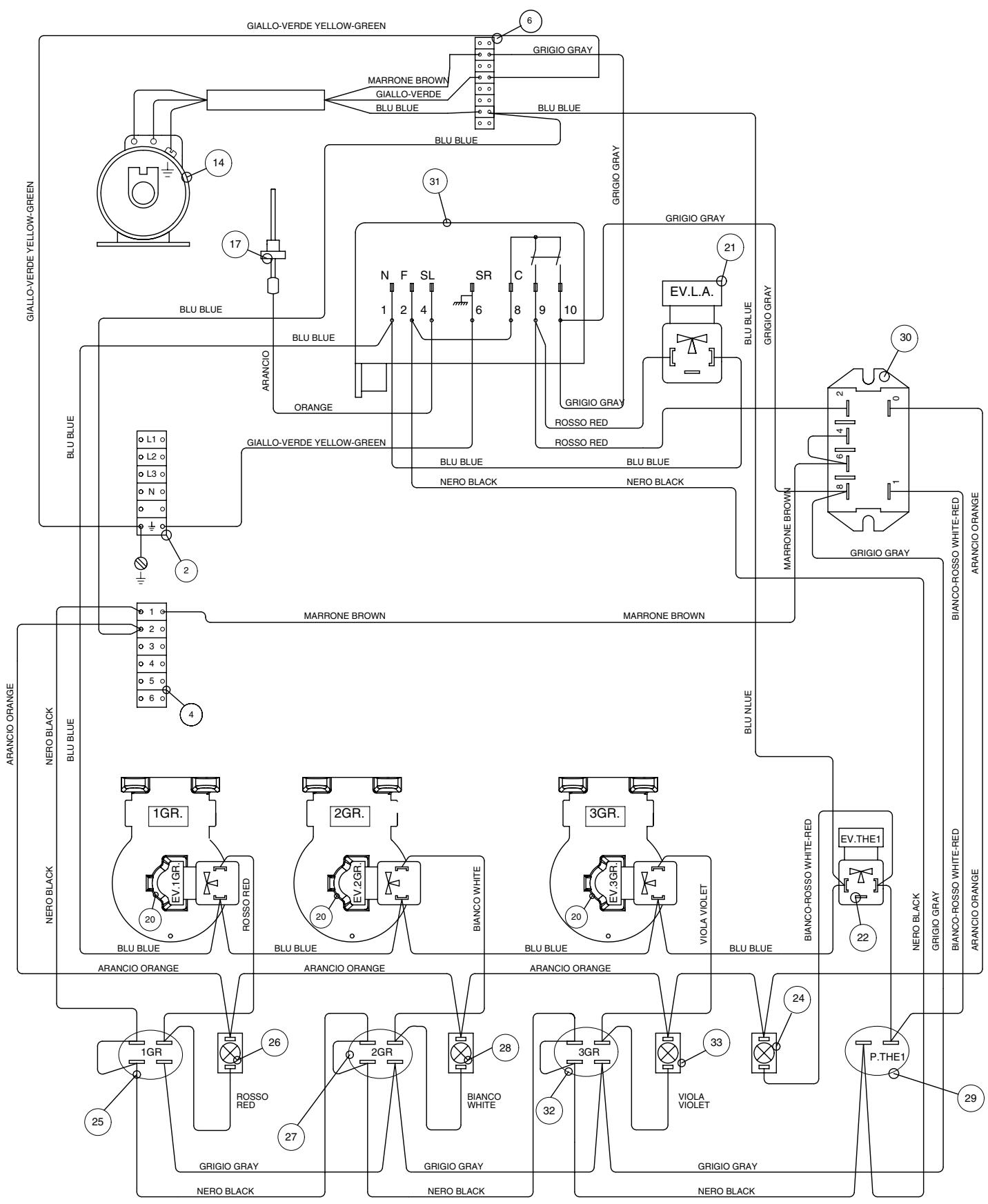 GAGGIA D90 - CONTROL SECTION OF THE ELECTRICAL CIRCUIT - 1