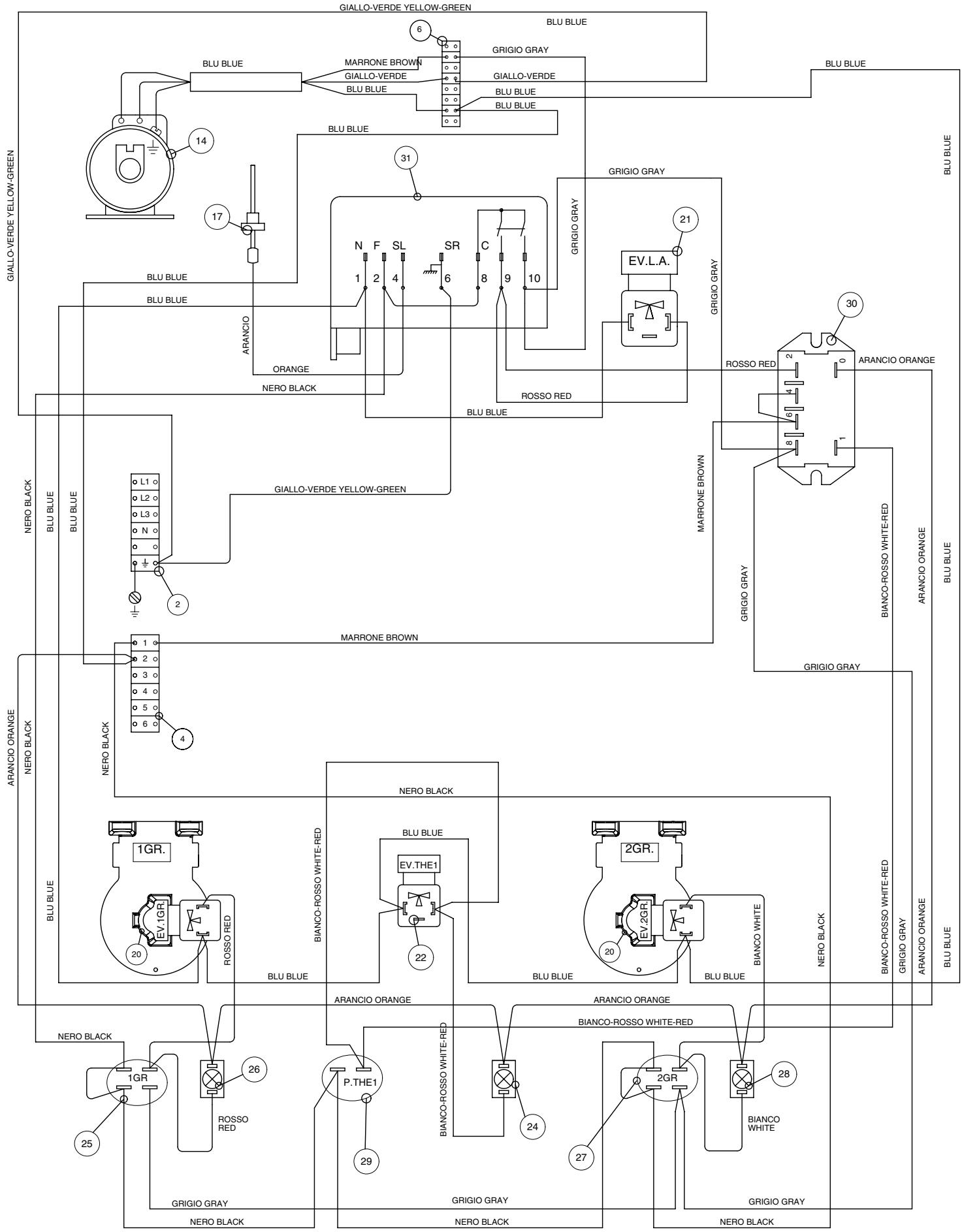 GAGGIA D90 - CONTROL SECTION OF THE ELECTRICAL CIRCUIT - 1