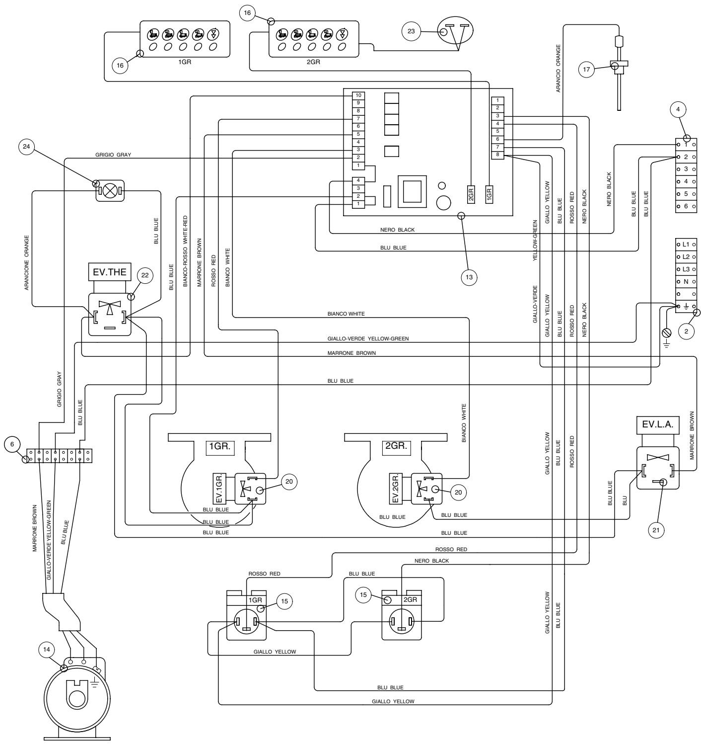 GAGGIA D90 - CONTROL SECTION OF THE ELECTRICAL CIRCUIT - 1