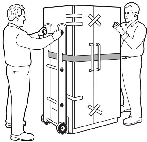 GE SIDE-BY-SIDE REFRIRATOR 23 - CHARGEMENT DU RÉFRIGÉRATEUR SUR UN CHARIOT MANUEL - 1