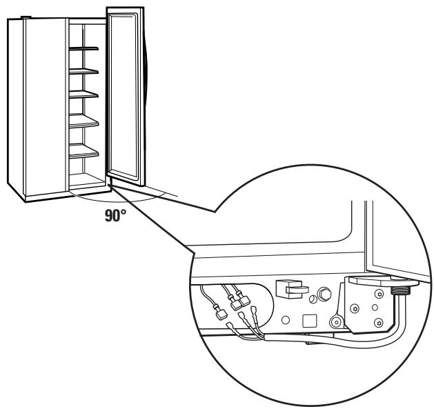 GE SIDE-BY-SIDE REFRIRATOR 23 - REMUEVA LA PUERTA DEL REFRIGERADOR (cont.) - 1