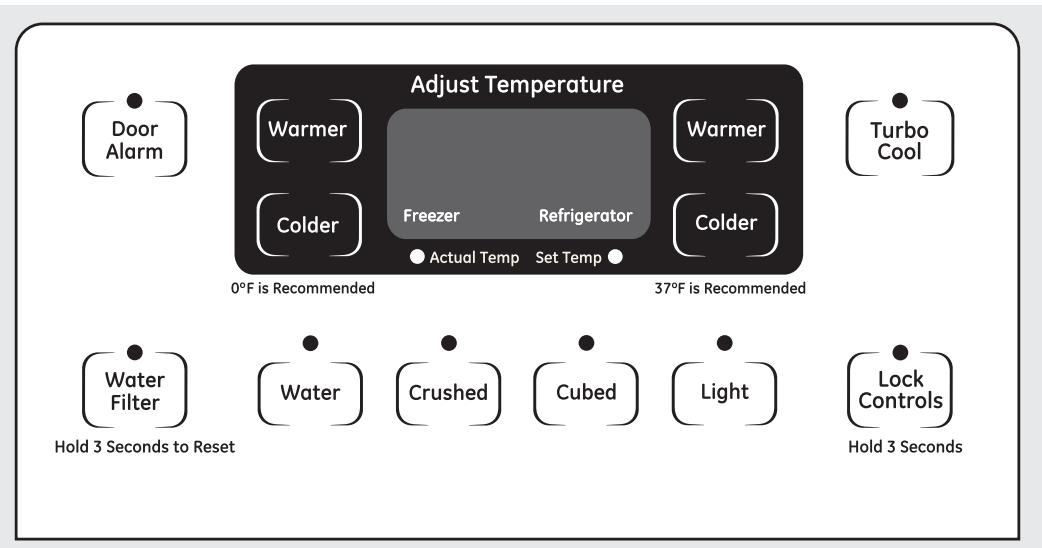 GE SIDE-BY-SIDE REFRIRATOR 23 - About the temperature controls. - 1