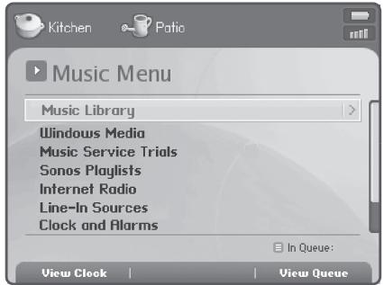 SONOS ZP90 - Music menu - 1