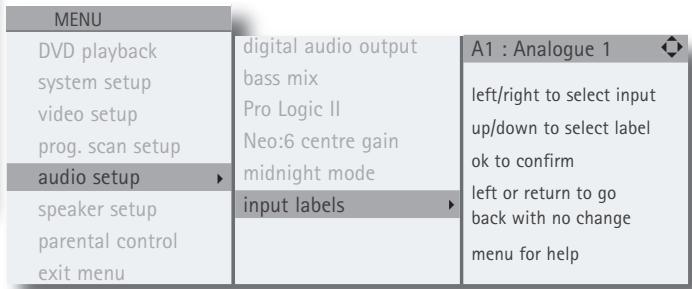 NAIM N-VI - Désignation des entrées (Input Labels) - 1