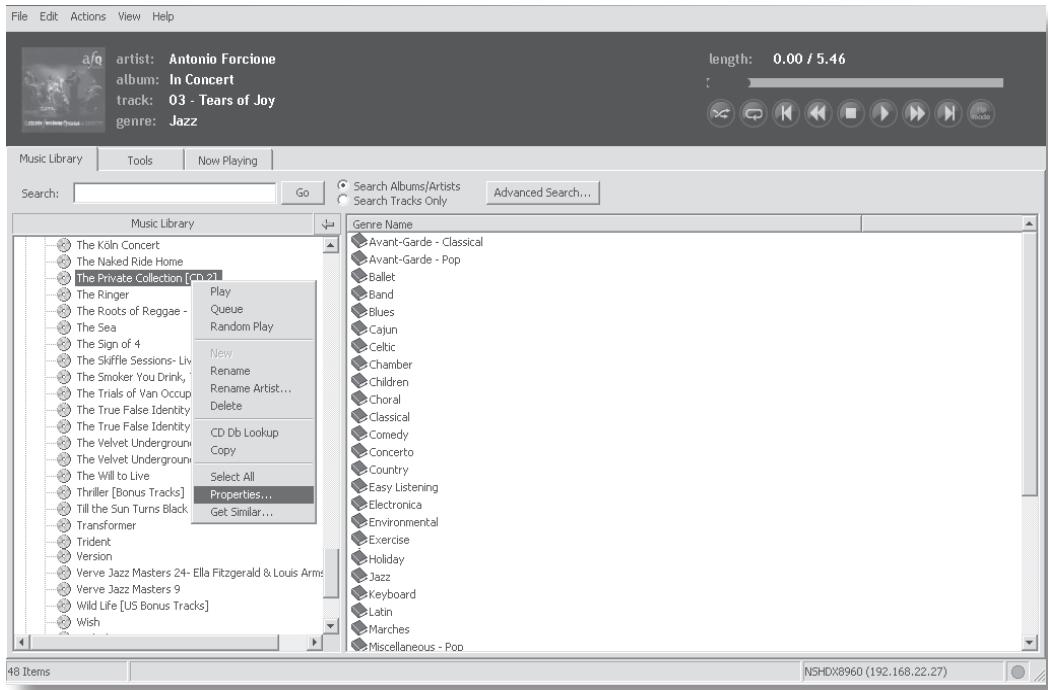NAIM HDX - Sélection des propriétés de l'album - 1