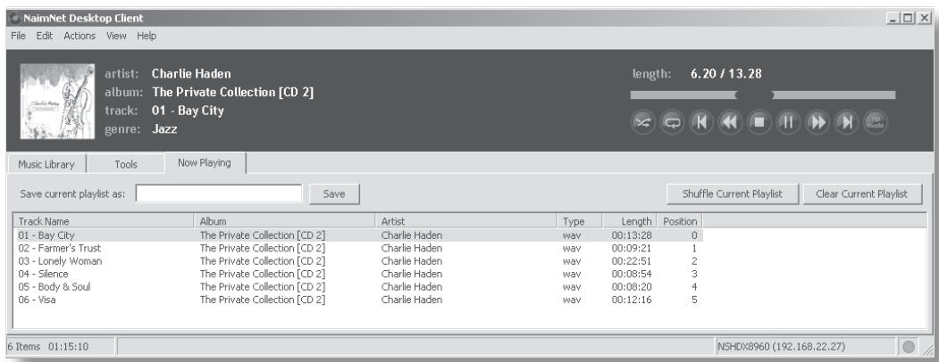 NAIM HDX - Onglets interface - Now Playing (en cours de lecture) - 1
