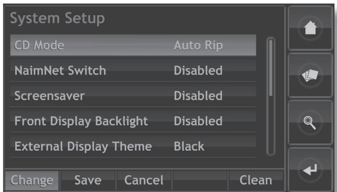 NAIM HDX - System Setup Page One (paramétrage système page un) - 1