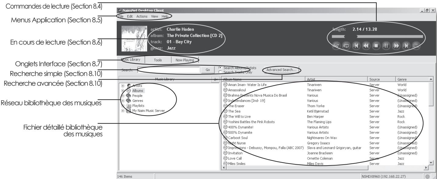 NAIM HDX - Fenêtres interface et éléments - 1