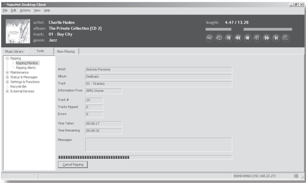 NAIM HDX - Onglets interface - Tools (outils) - 1