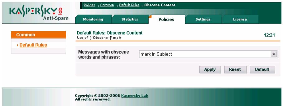 KASPERSKY ANTI-SPAM 3.0 - Section Contenu obscène - 1