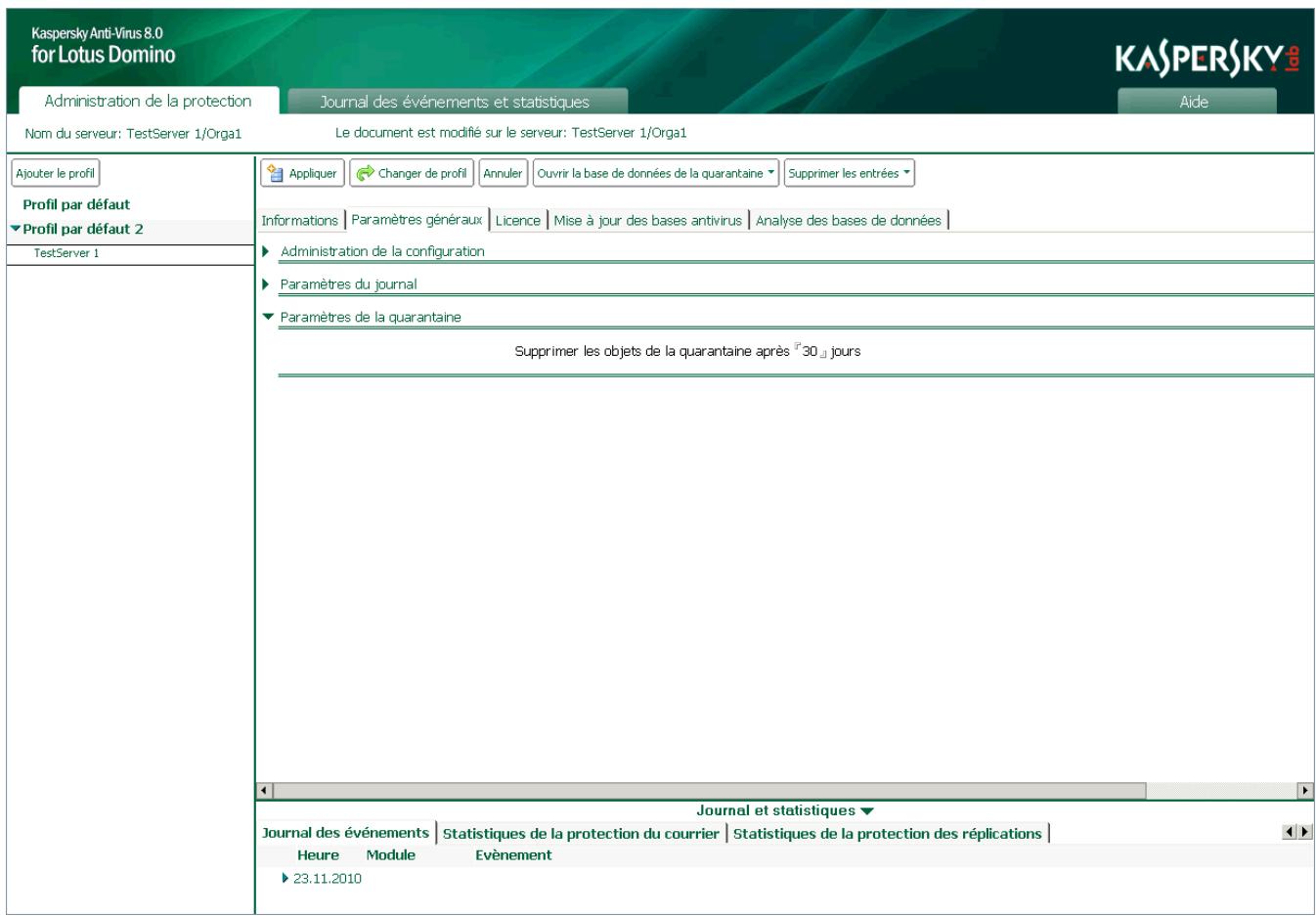 KASPERSKY ANTI-VIRUS 8 - CONFIGURATION DE LA QUARANTAINE - 1