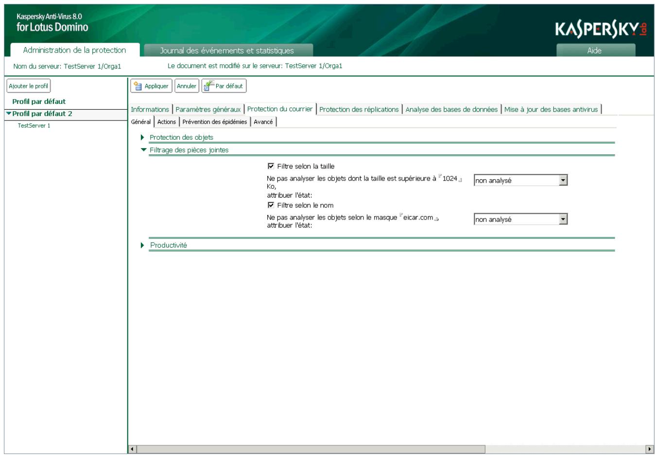 KASPERSKY ANTI-VIRUS 8 - FILTRAGE DES PIECES JOINTES DU COURRIER - 1