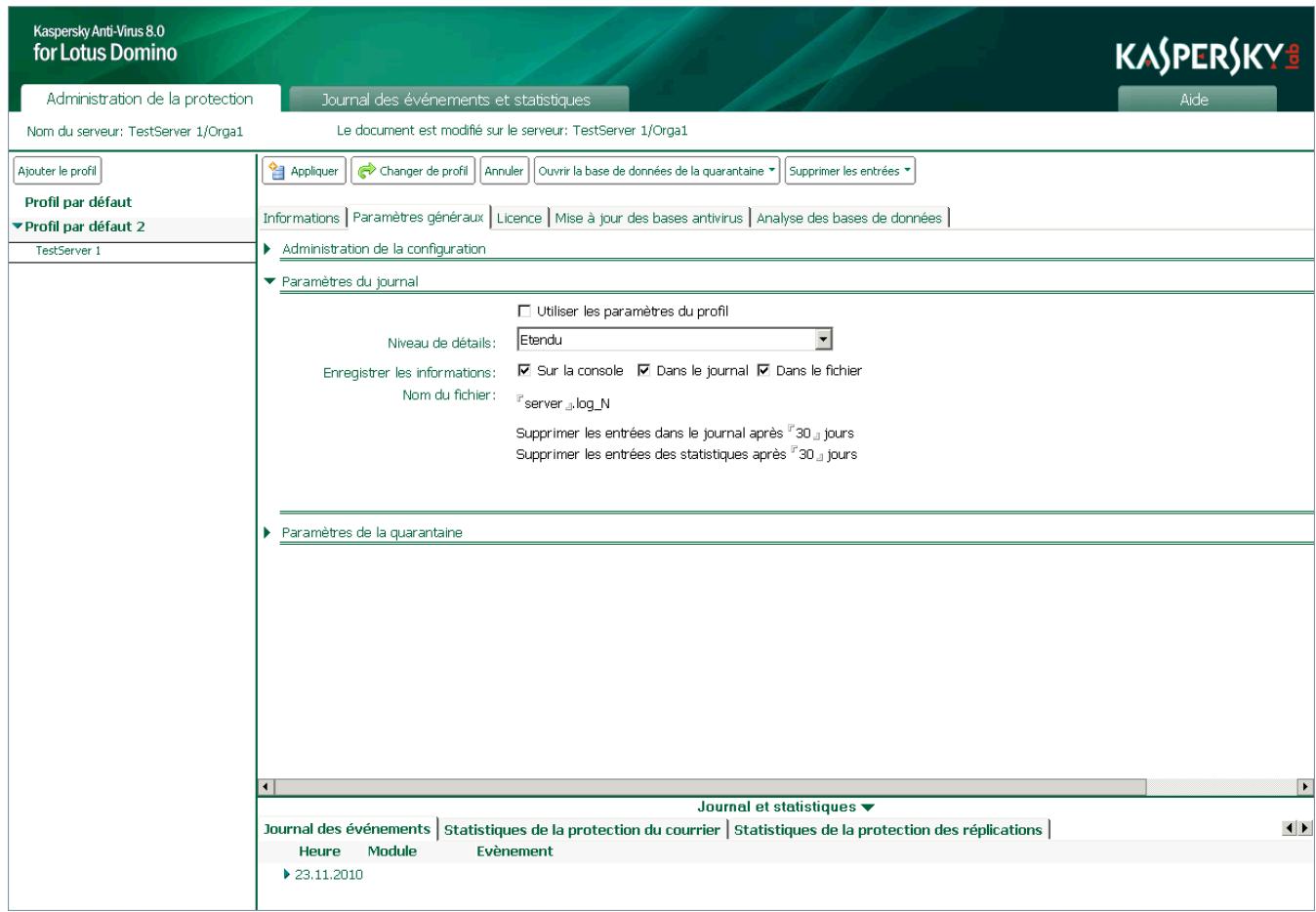 KASPERSKY ANTI-VIRUS 8 - Définition DE VALEURS INDIVIDUELLES POUR LES PARAMÉTRES DU SERVEUR - 2