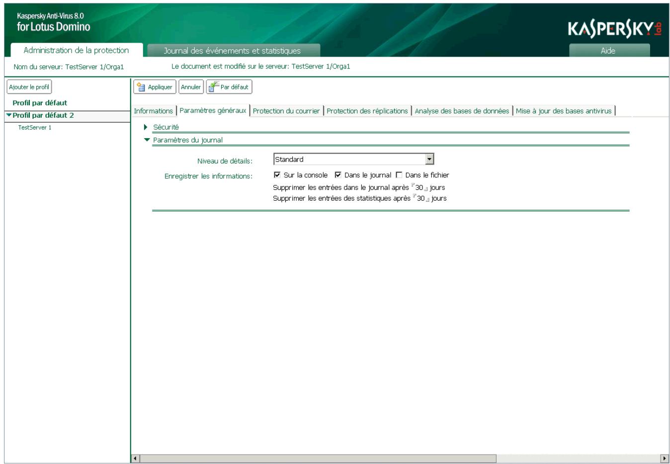 KASPERSKY ANTI-VIRUS 8 - CONFIGURATION DES PARAMÉTRES DES STATISTIQUES - 1