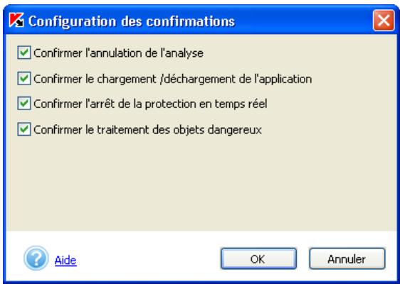 KASPERSKY ANTI-VIRUS PERSONAL PRO 5.0 - Configuration des confirmations - 1