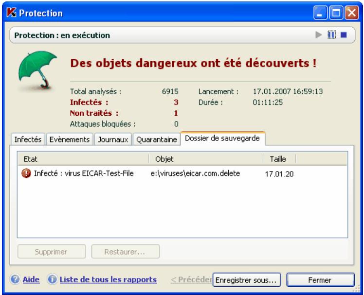 KASPERSKY INTERNET SECURITY 6.0 - Manipulation des copies de sauvegarde - 1