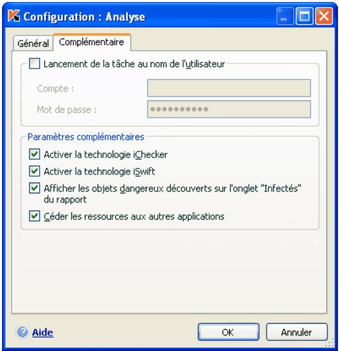 KASPERSKY INTERNET SECURITY 6.0 - Paramètres complémentaires pour la recherche de virus - 2