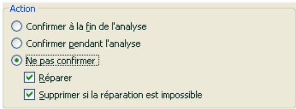 KASPERSKY INTERNET SECURITY 6.0 - Sélection de l'action executée sur les objets - 1