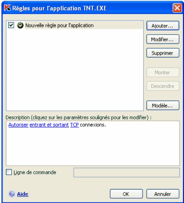 KASPERSKY INTERNET SECURITY 6.0 - Configuration affinée des règles pour les applications et les paquets - 2