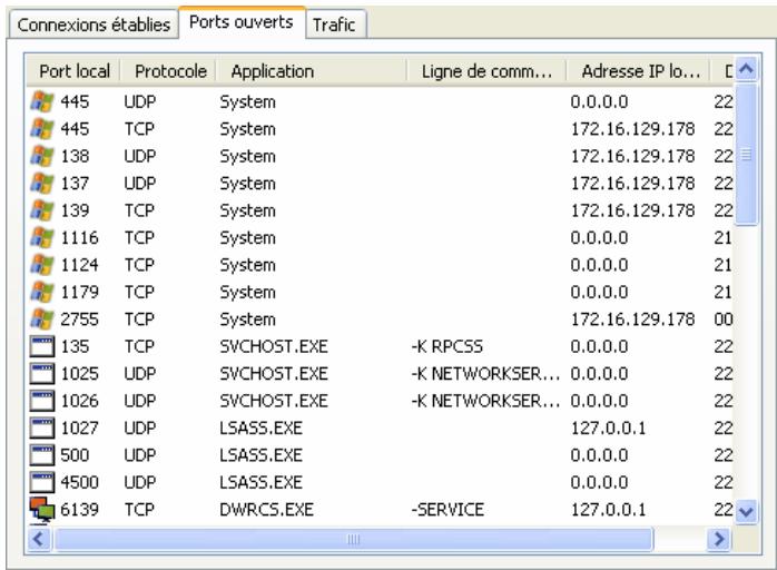 KASPERSKY INTERNET SECURITY 6.0 - Onglet Ports ouverts - 1