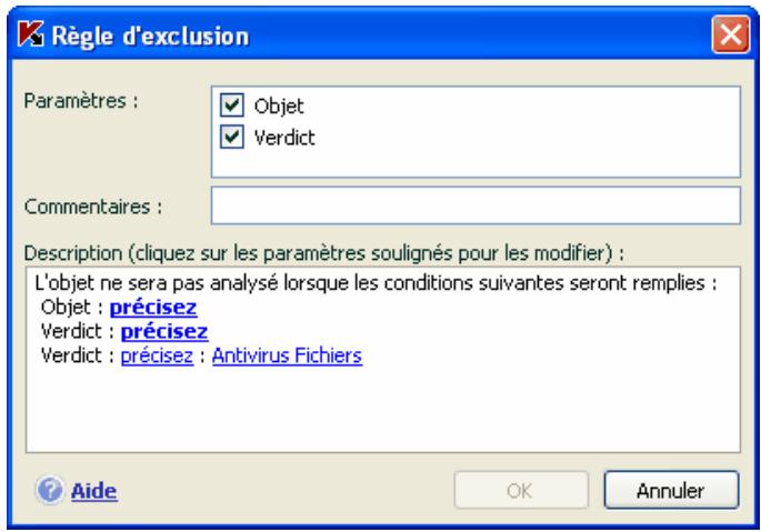 KASPERSKY INTERNET SECURITY 6.0 - Règles d'exclusion - 1
